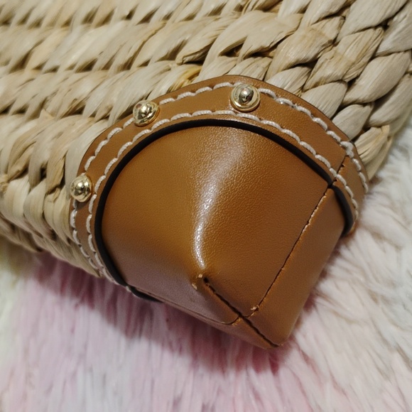 NWOT Michael Kors Malibu Straw Watermelon XL Zip Clutch - Picture 10 of 12